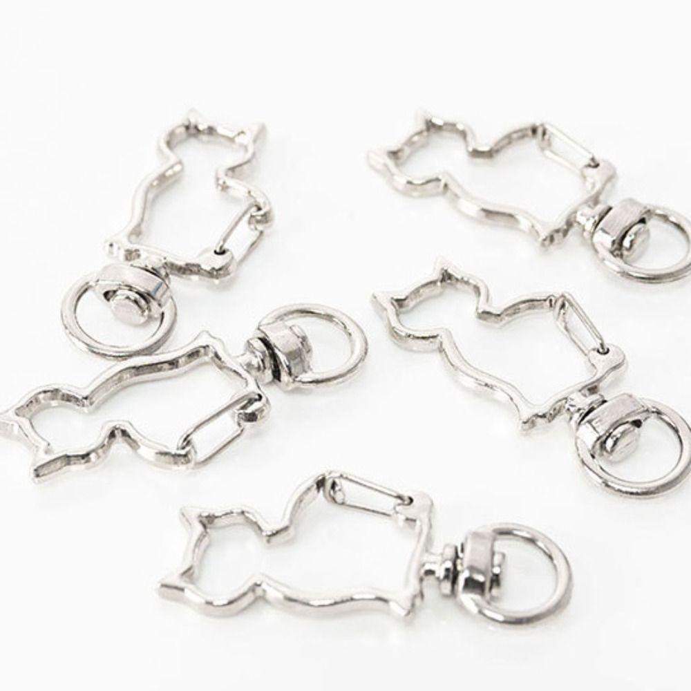Gold Silver Plated Cat Lobster Claw Clasp Keyring Making Split Key Ring Connector  DIY Jewelry