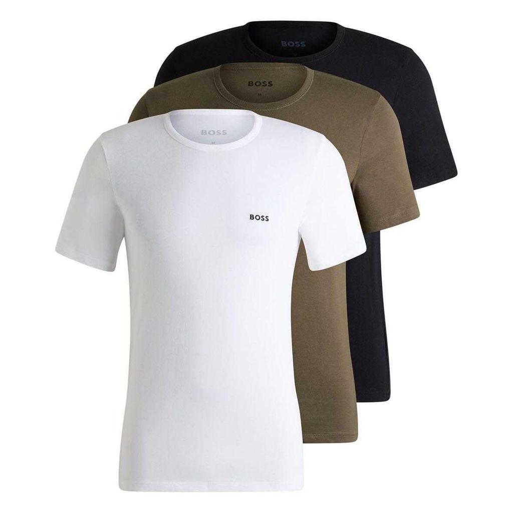 Boss Mens Embroidered Logo T-Shirt (Pack of 3)