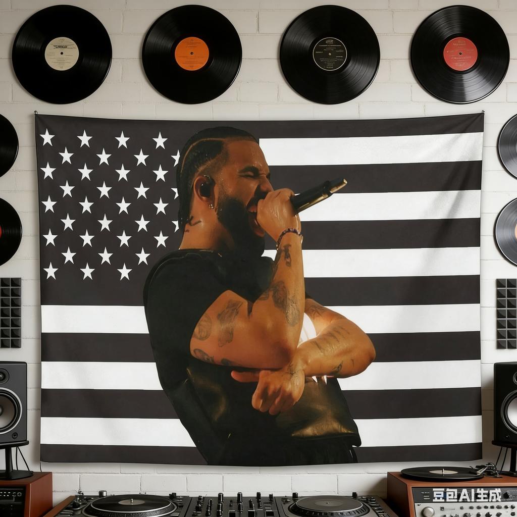 1Pc Hip-Hop Artist Wall Tapestry, Premium Polyester 2D Print, Versatile Decor For Bedroom, Living Room & Dorm, Ideal For Drake &