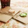 Funny Kraft Paper Handmade Dried Flowers Holiday  Greeting Cards 4 Pcs