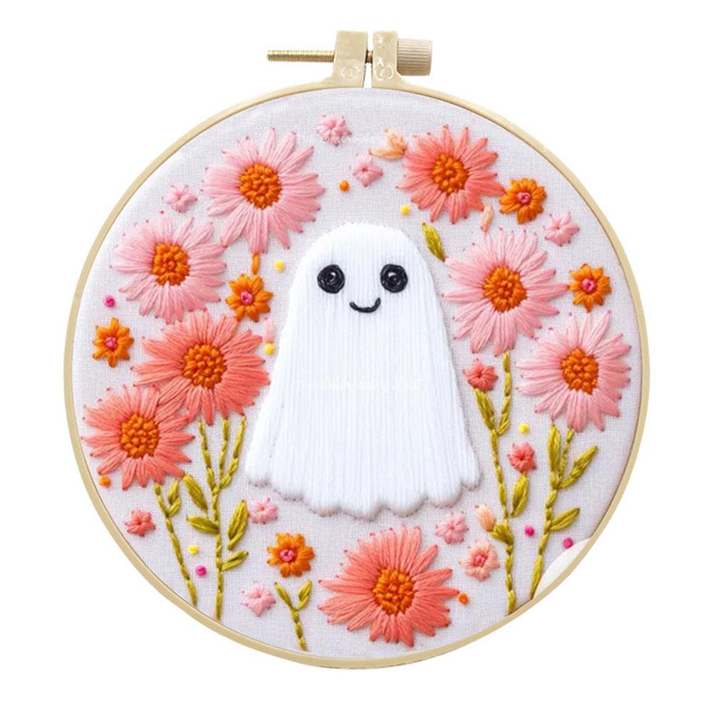 4pcs Halloween&Christmas Pumpkin Winter Cotton Stamped Embroidery Cross Stitch DIY Starter Needlepoint Kit DIY Arts Ornament