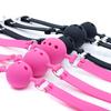 Icele Silicone Oral Sex Gag: Black, Soft Gel Ball with Hole In Various Sizes for Erotic Play.