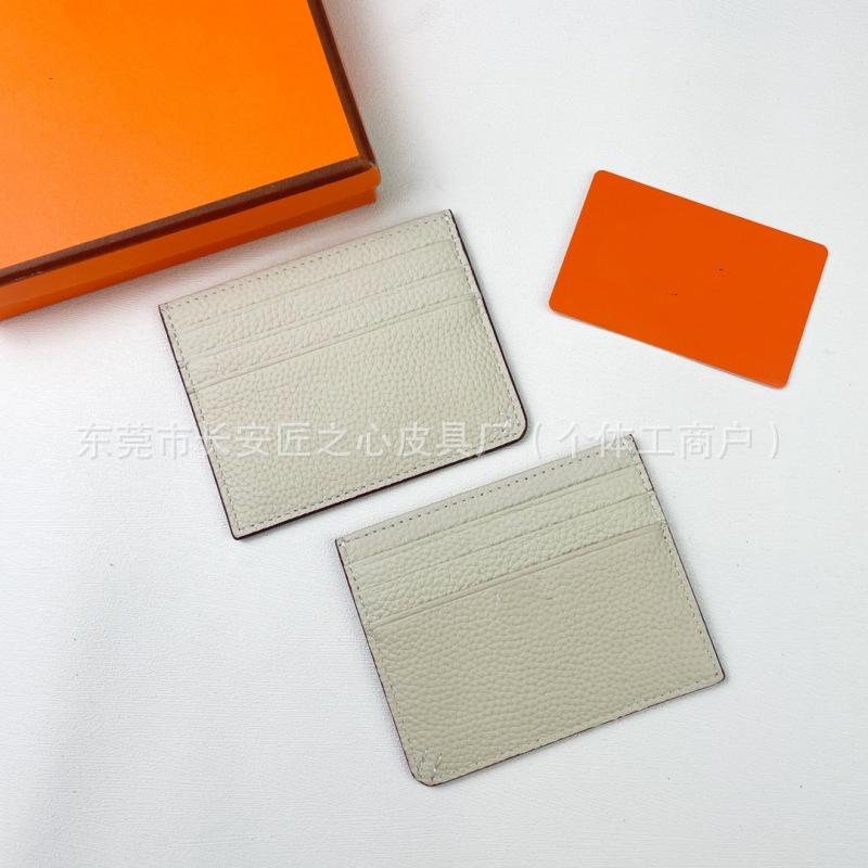 2025 Lychee Grain Leather Card Holder – Large Capacity with Multi-Card Slots and Coin Pocket.