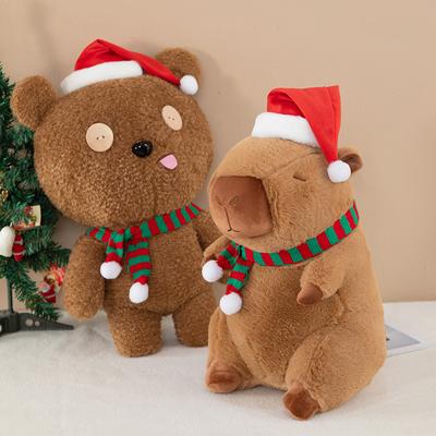 Weihnachts-Capybara Kapibara niedlicher kleiner Bär Puppe Teddybär Kinder Plüschtier Puppe Geschenk