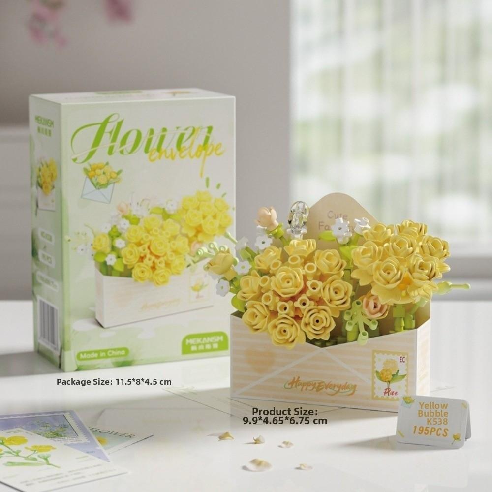 Tulip Rose Sunflower Flower Bouquet Building Blocks Mini Bricks Building Block Toy