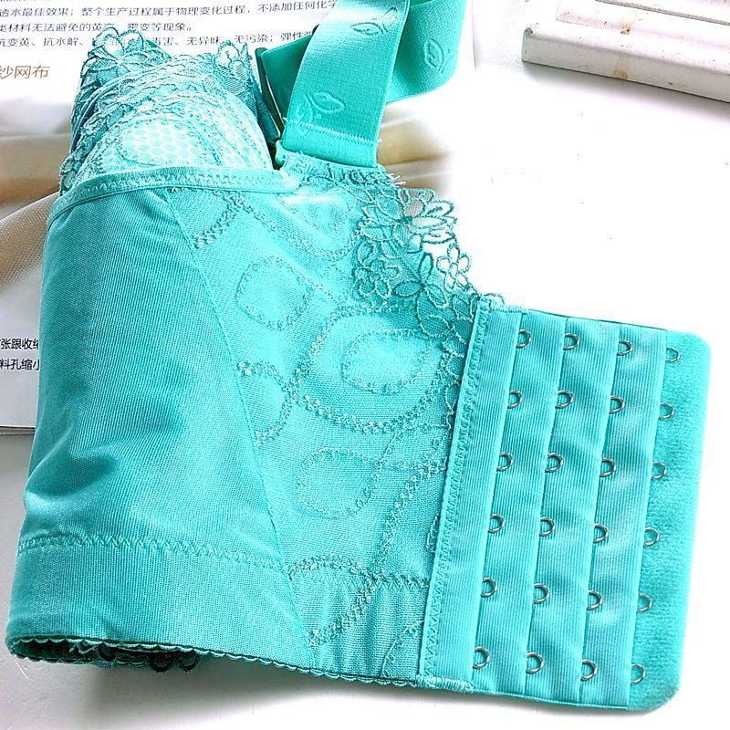 Spodní prádlo Žena Tenká část Fat Girl Anti-povislá push up Bez ocelového prstenu Velká velikost Krajka Velká prsa Ukázat Malá podprsenka Košíček CDE