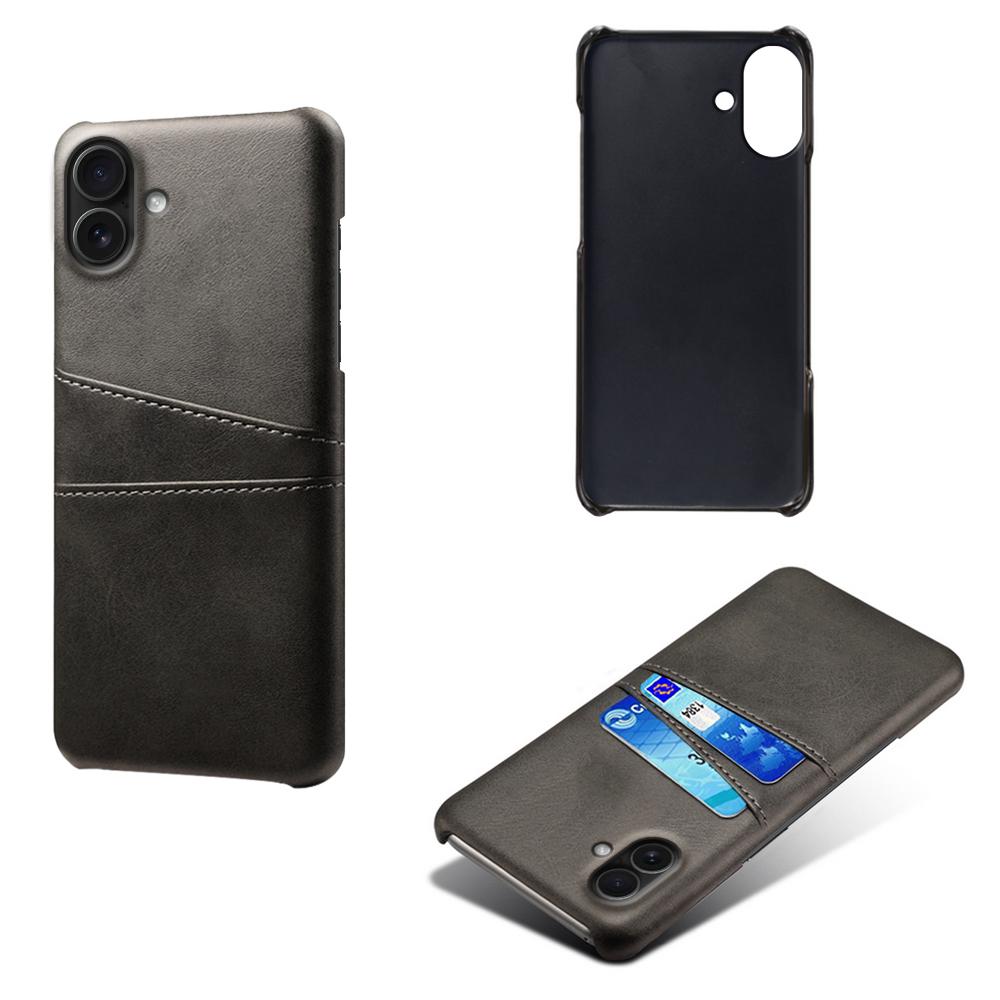 

For iPhone 17 Case Dual Card Slots PU Leather+Hard PC Phone Cover Rose Gold