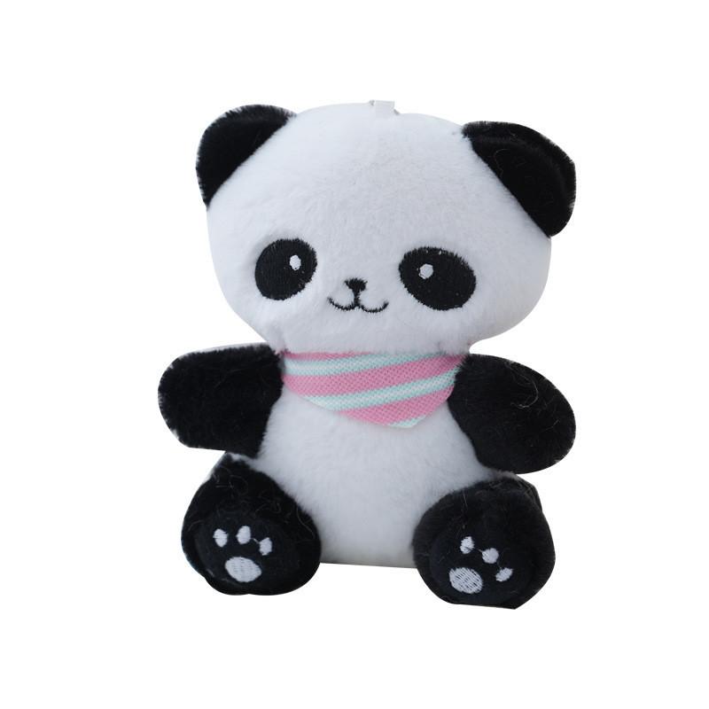 Charming Panda Plush Keychain Doll Fluffy Backpack Ornament Gift Idea