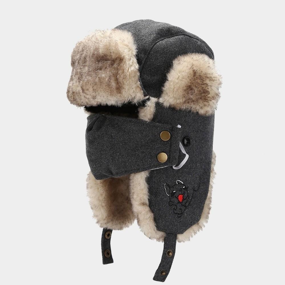 Waterproof Trapper Hat Faux Fur Lining Bomber Hat New Earflap Hat Skiing