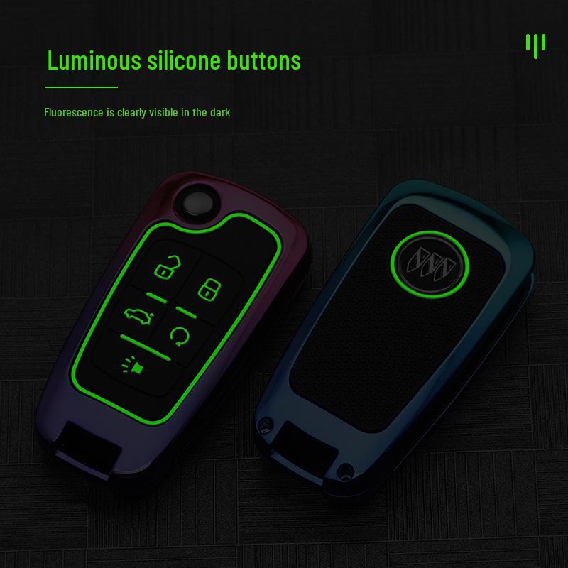 Gradient Key Case for Buick: Fits Verano, LaCrosse, Encore, Regal, Yinglang - Folding Design with Buckle