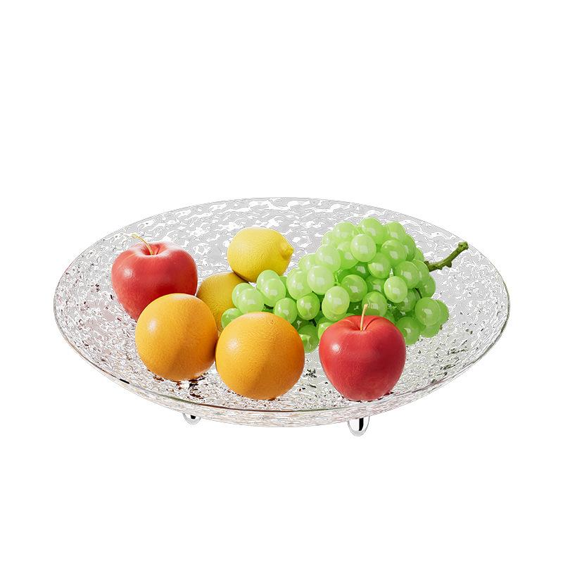 A Forgotten Living Room Fruit Candy Snacks Transparent Storage Plate Large Capacity High-End Fruit Plate Home