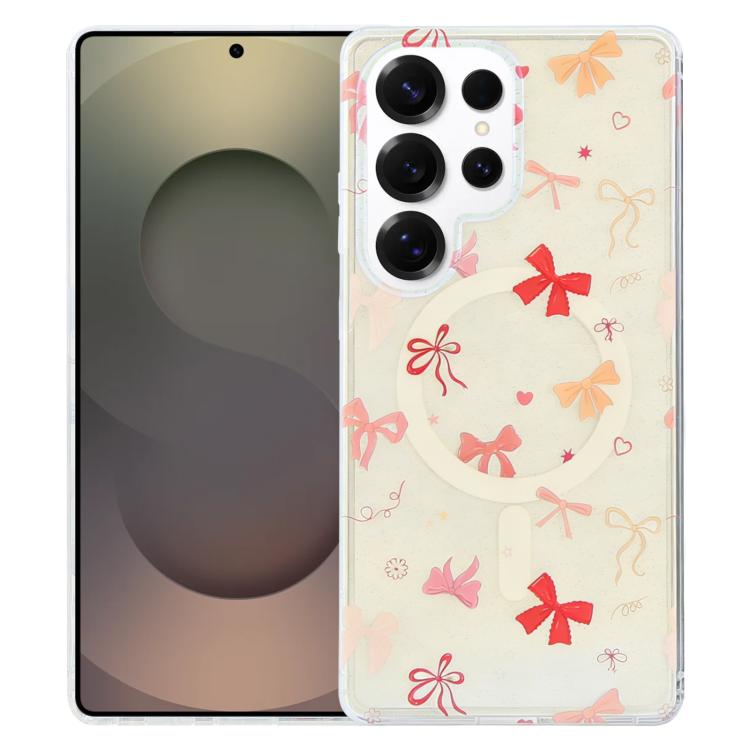 Blue Light Jungle Series Magnetic TPU Phone Case For Samsung Galaxy S24+ 5G, Raised Lens Screen Wireless Charging Protective Cover