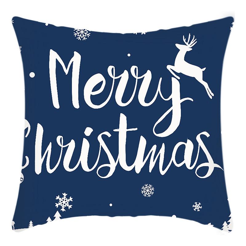 New Christmas Snowflake Elk Print Pillow Home Sofa Cushion Cover