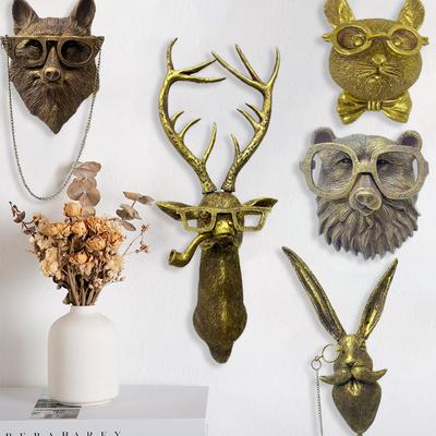 1 peça estatuetas decorativas vintage bronze animal ornamento urso raposa rato veado coelho