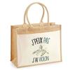Beach Bag - PLANETEE - Jute Pocket Violin "I Can't" - Printed Cotton France - 43x33 Cm - Shoulder Straps