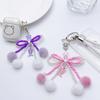 Bowknot Plush Ball Hanging Pendant Portable Y2K Hanging Lanyard Sweet Cool Phone Strap Bag Decoration for Girls Women
