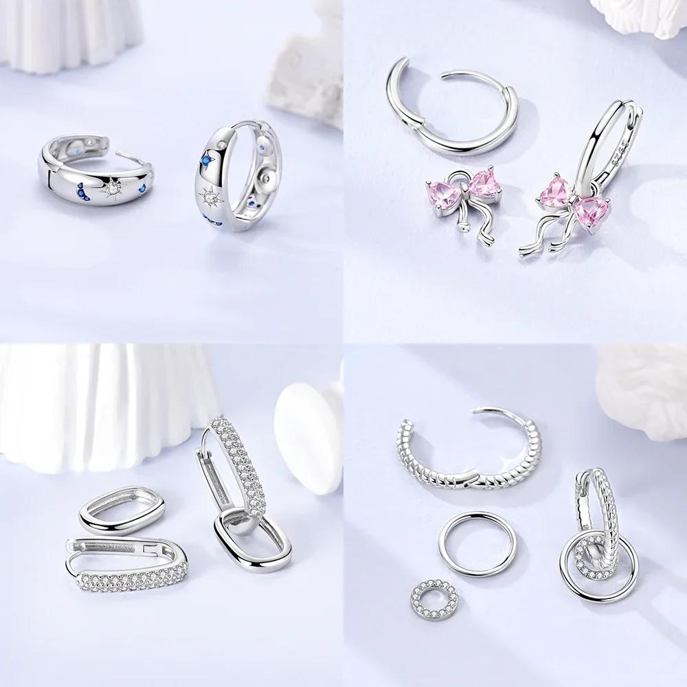Authentic copper Colored Zircon Earring Star Shape Moon Fourleaf Shamrock Butterfly Knot Zircon Earring Women Gift Accessory Jewellery