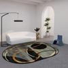 Modern Simple Style Living Room Carpet Oval Design Bedroom Non-slip Washable Rug Fluffy Soft Lounge Sofa Coffee Table Floor Mat