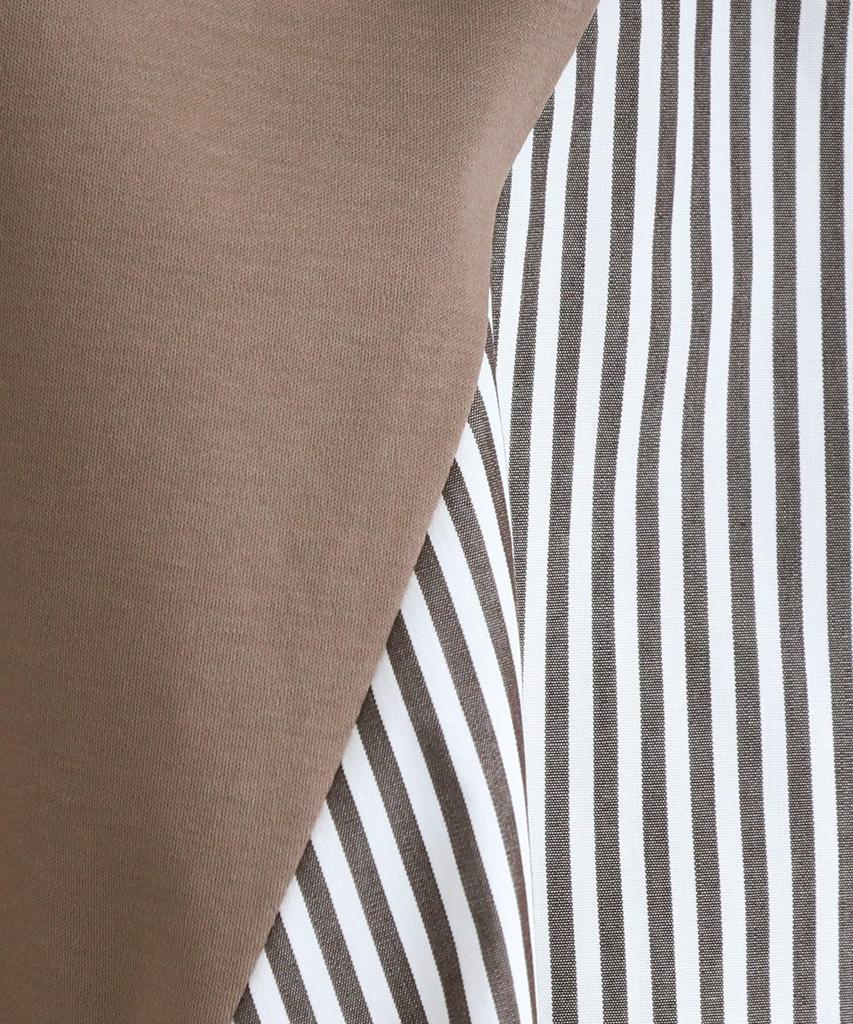 INDIVI Washable Striped Layered Mocha Brown Size 38 T-Shirt, 12719012, Women's, (042), (M)