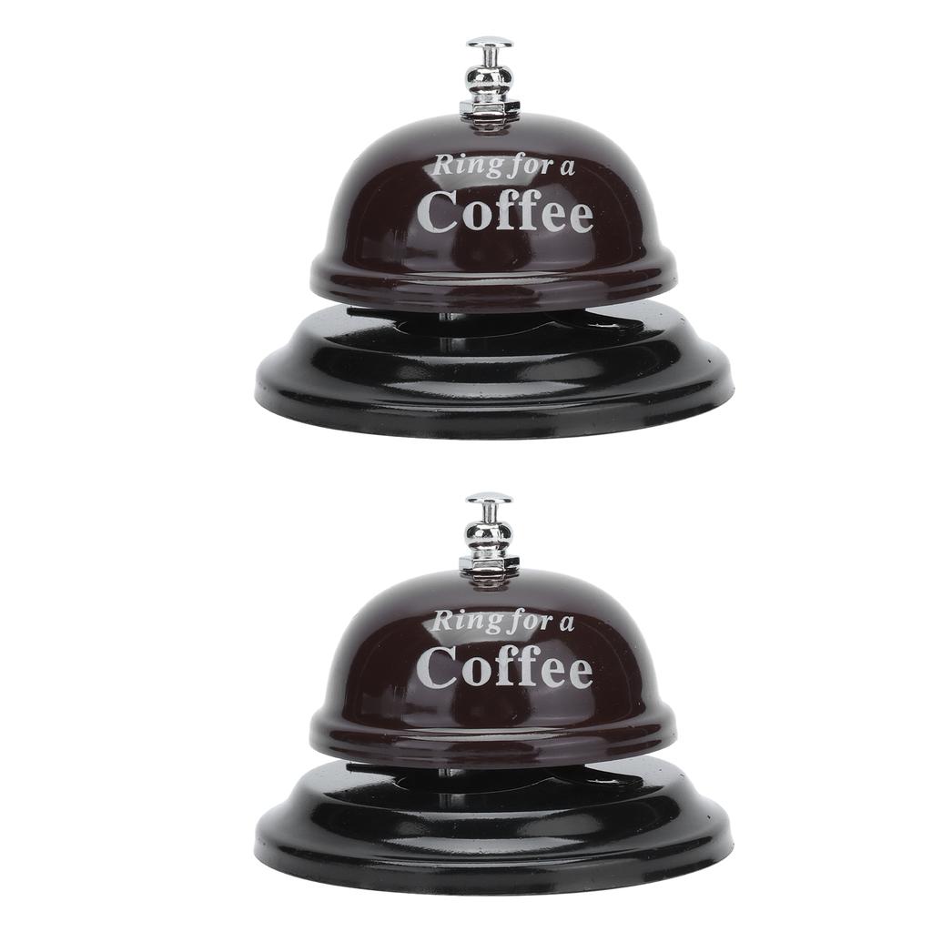 2Pcs Service Bell Exquisite Clear Sound Classic Shape Polishing Glossy Nonslip Base Call Bell for Hotel Restaurant