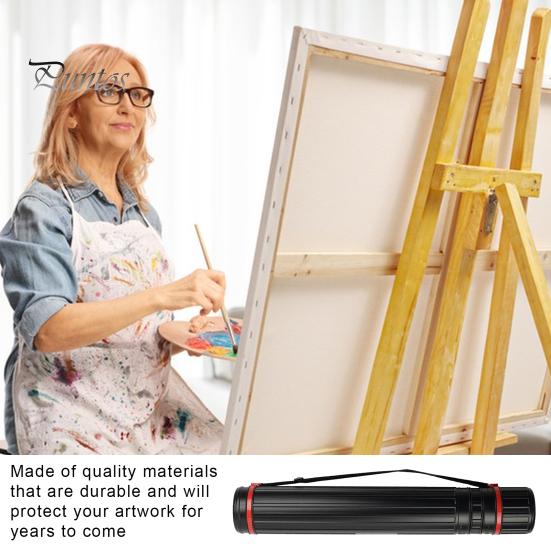 Protective Poster Sleeve Tube Storage Holder with Shoulder Strap Versatile Document Protector Capacity Extendable Blueprint Drafting Water-resistant