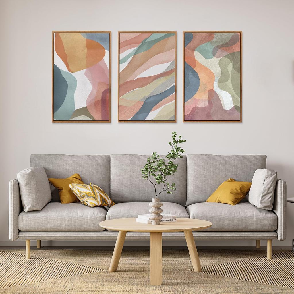 3pcs/Set Abstract Canvas Wall Art Painting Colorful Red Green Yellow Blue White Modern Bedroom LivingRoom Office Home Decoration