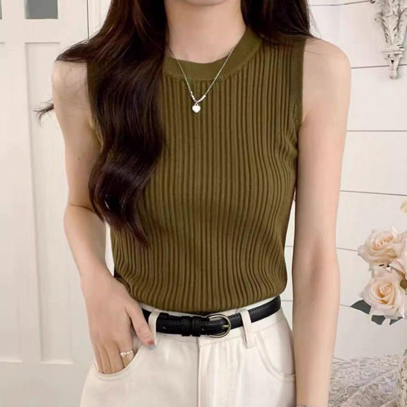 Women's O-Neck Vest Casual Sleeveless Tank Top
