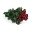 15/20/30cm Mini Christmas Tree with Plaid Base Pine Needle Branches for Christmas Home Tabletop Decoration Artificial Xmas Tree