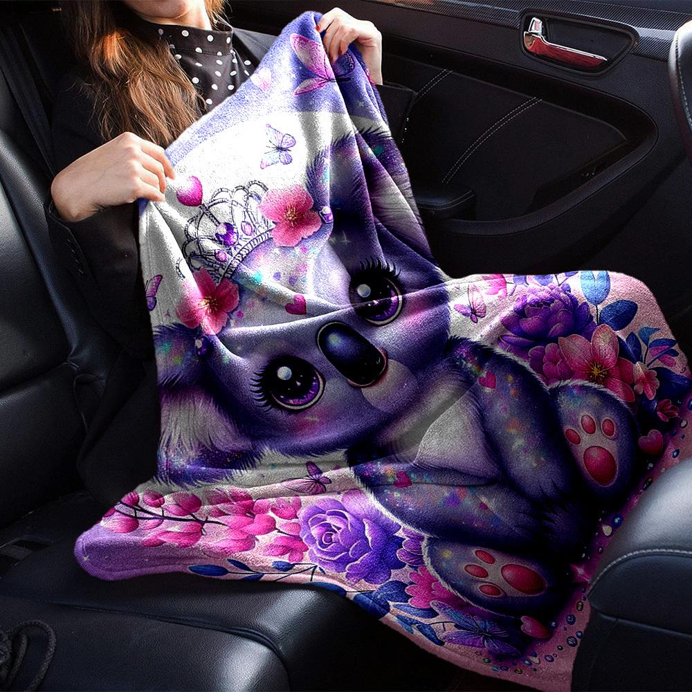 1pc Koala Princess blanket Lightweight Flannel Throw for Sofa Bed Travel Camping Livingroom Office Couch Chair