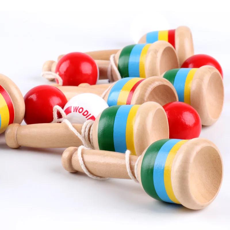 1 Stück Holz Geschicklichkeitsbecher Werfen und Fangen Ball Traditionelles Spiel für Kinder Spielzeug Hand-Auge-Koordination Pädagogische Übung