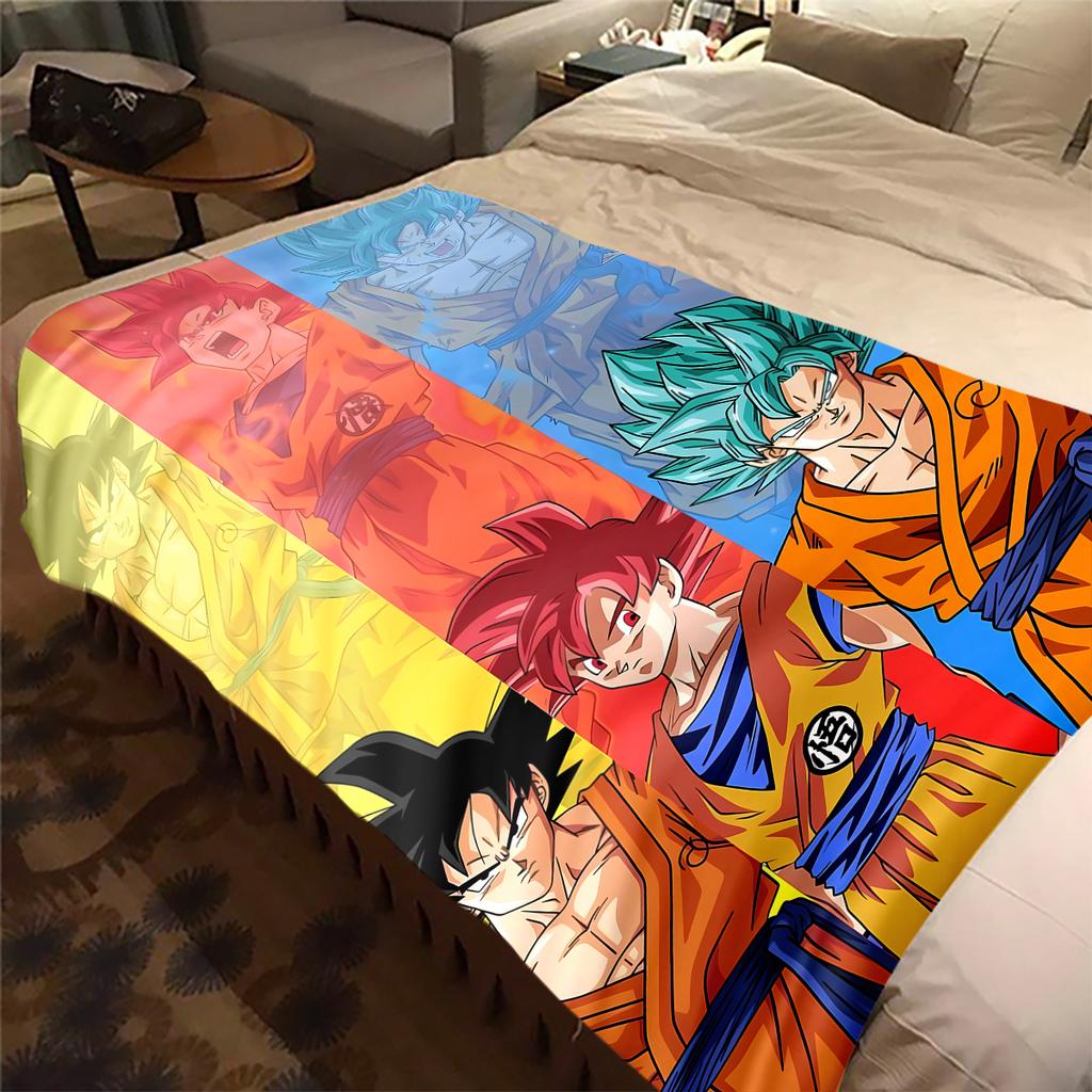 1PC Dragon Ball Super Print Flannel Blanket, High quality All Seasons, Home Decor, Warmth and Comfort, Perfect for Christmas Gifts