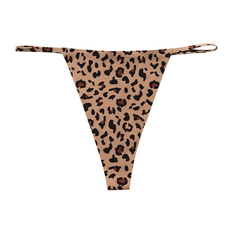 Hot leopard print foreign trade thong women's bikini large size sexy low waist seamless t-word panties