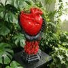 Skull Base Ornament Hand Holding Human Heart Organ Vase Gothic Anatomical Shaped Planter Spooky Halloween Desktop Flower Pot for Living Room
