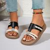 Fashion 2025 New Casual and Comfortable Summer Women's Flat Bottom Roman Sandals with Non Slip Rubber Soles Fashion Ladies Daily Sandals
