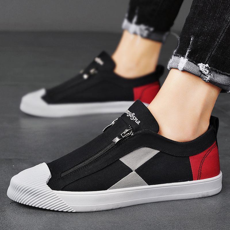 Fashion Sneakers Splicing Colour Slip-on Korean Style Male Shoe Spring Autumn Cheap Liquidation Classic Original Sale Men's Casual Shoes