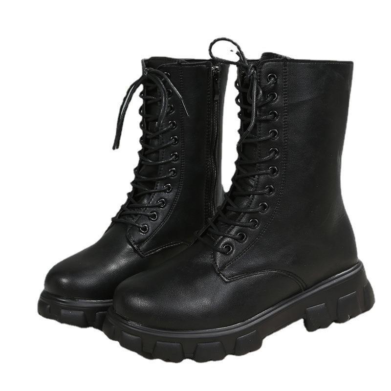 New Large Size Wish Martin Boots Women's Round Platform Fashion Boots Locomotive Boots Women