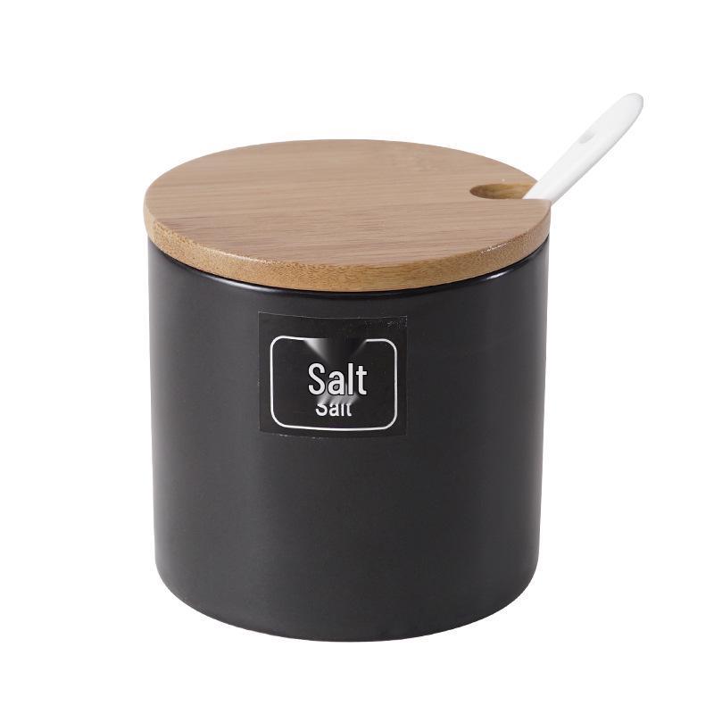 Keramikglas-Gewürzglas mit Deckel und Löffel - Einzelnes kreatives Design