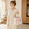 3PCS Soft Toiletry Pouch Large Capacity Cartoon Cosmetic Organizer Quilted Cotton Makeup Bag  Women