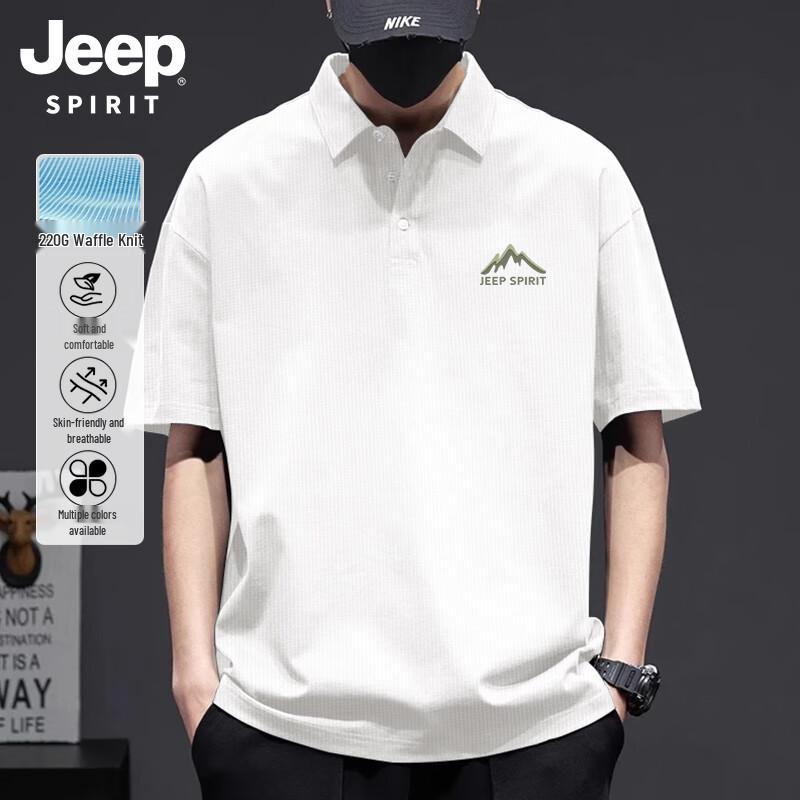 Мужская повседневная вафельная рубашка-поло JEEP SPIRIT, плотная XL