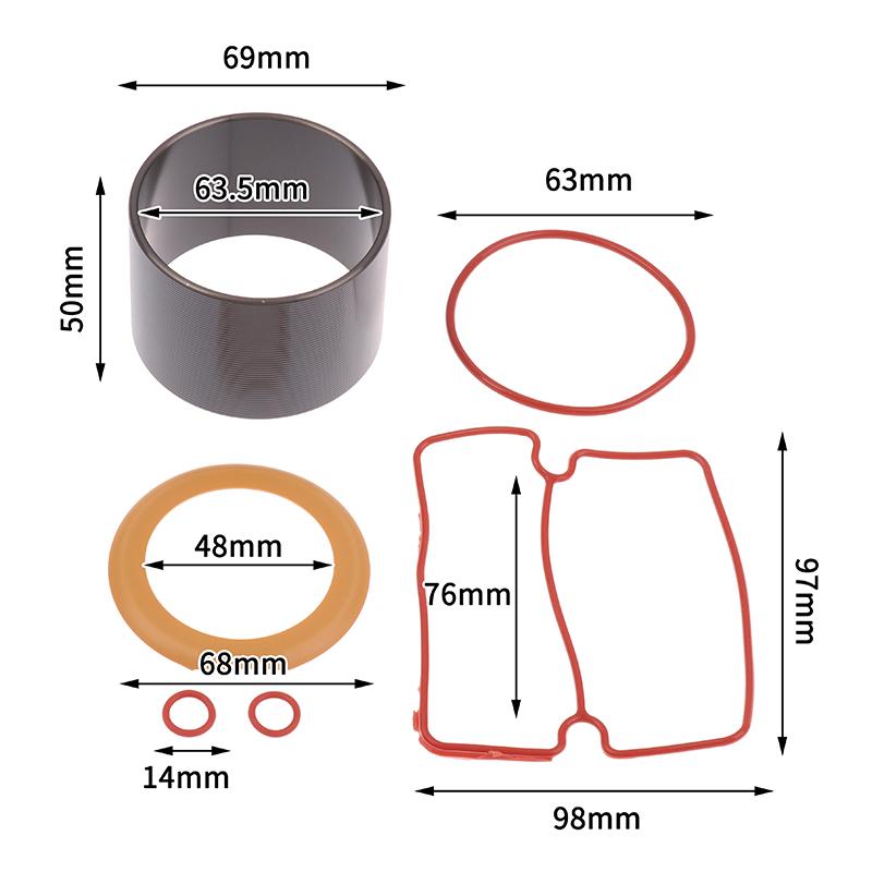 1 Set Vacuum Pump Oil-Free Mute Air Compressor Cylinder Sleeve Piston Cylinder Ring Kit For Mute Air 550W 750W 1100W 1500W