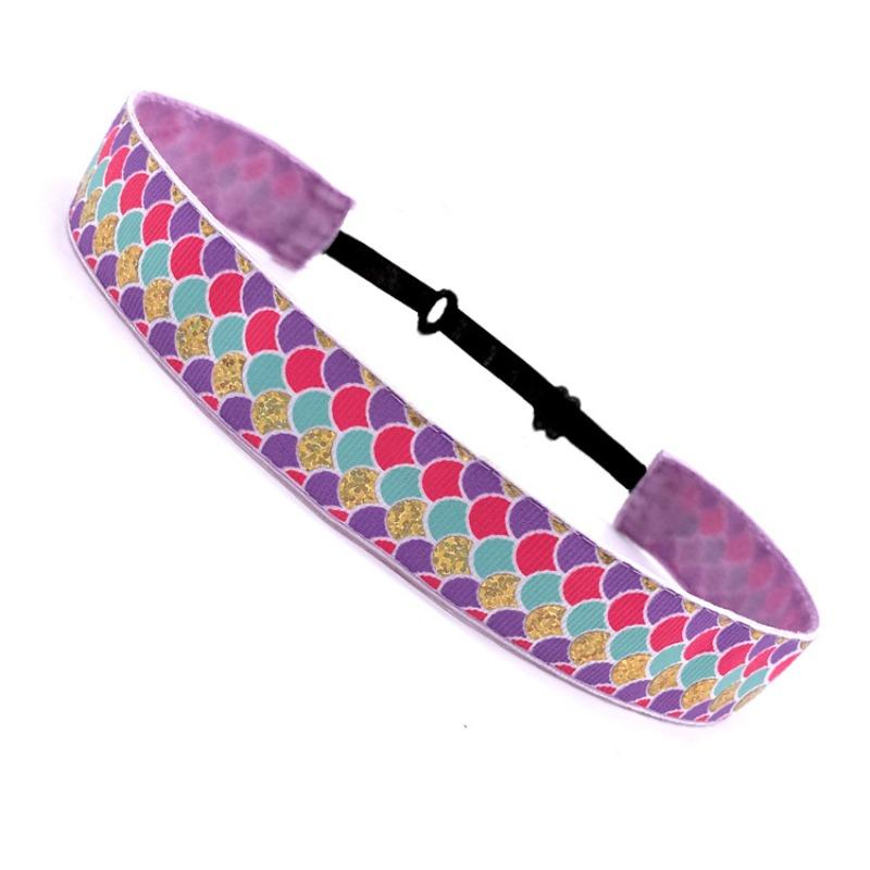 Neues Sport-Stirnband Lauf-Stirnband rutschfest Trendiges Meerjungfrauen-Stirnband Fitness-Yoga-Stirnband Schuppen-Stirnband