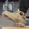 New Security Men's  Shoes Rotating Button Work Boots Waterproof Steel Toe Shoes Puncture-Proof Work Shoes Sneakers Indestructible Shoes
