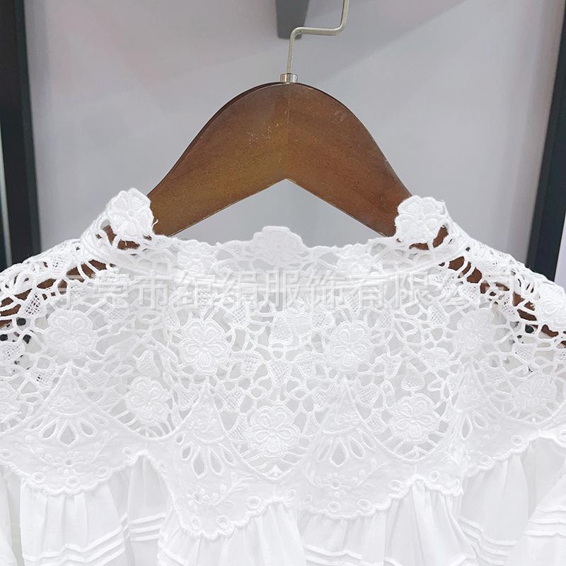 2026 French Spring/Summer Niche Fashion: Floral Lace Lantern Sleeve Blouse & Ruffle Skirt Pants