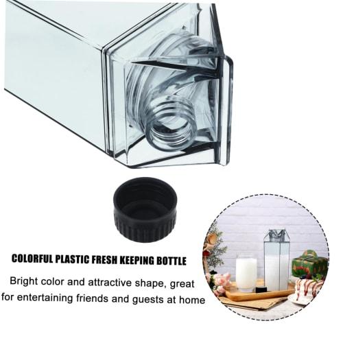 HOMOCONO 1-Piece Milk Bottle, Juice Bottle, Mini Kettle, Beverage Bottle, Milker Pitcher, Cold Drink Bottle, 500ml Bottle, Plastic, Black