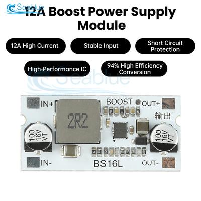DC-DC Boost Converter Module 2.7-15V To 5V/9V/12V 12A High Efficiency Step Up Voltage Regulator With Short-Circuit Protection