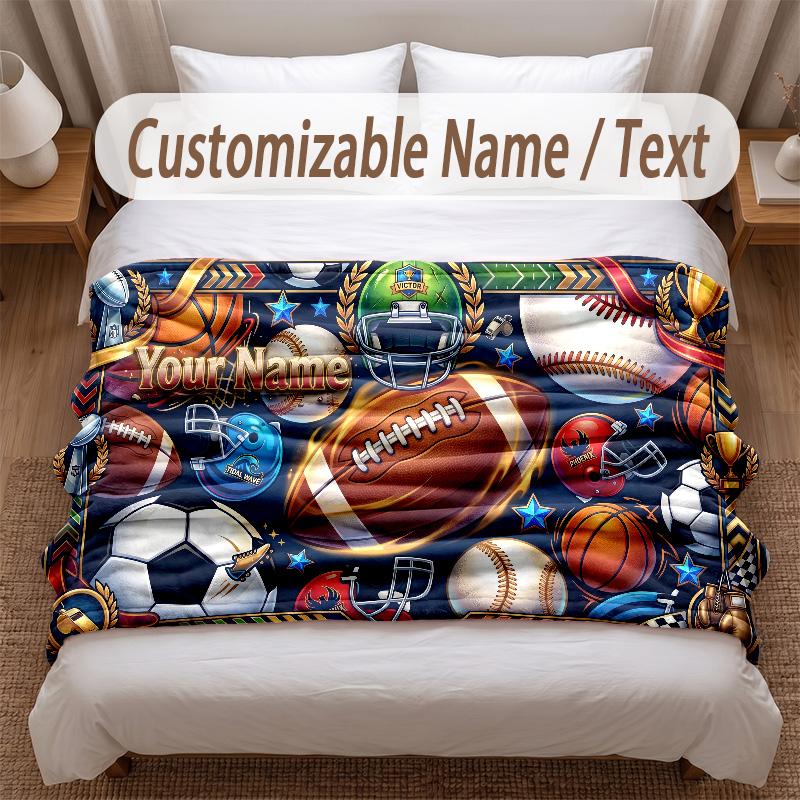 Other Similar Designs Theme Soft Blanket Personalized Custom Name Text Print Warm Blanket Home Sofa Bedroom Decor