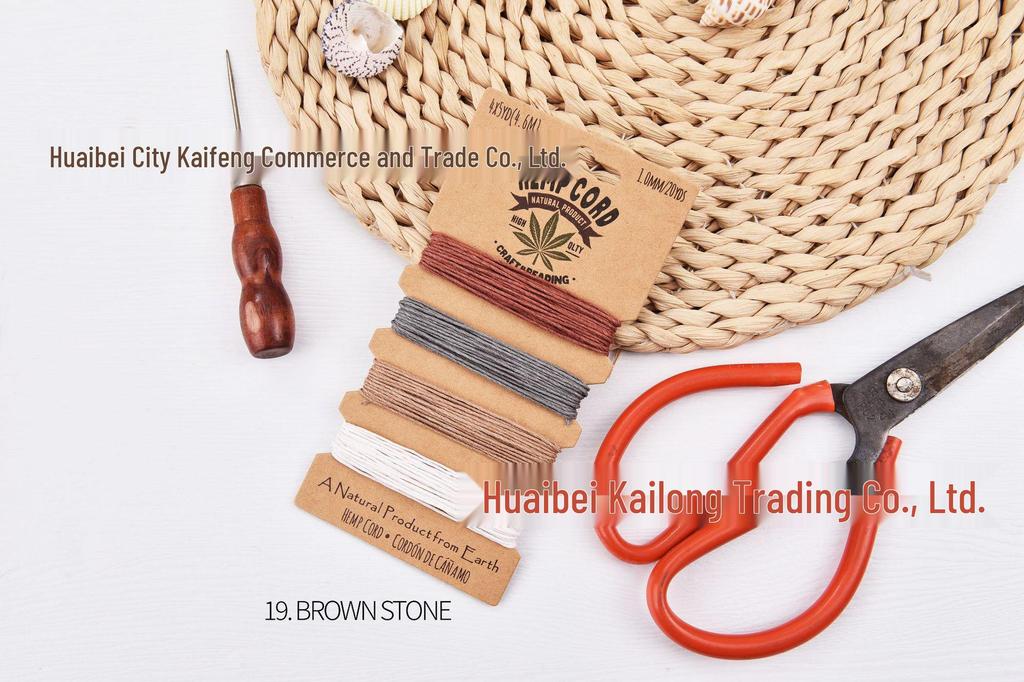 Colorful 1mm Waxed Hemp Cord for DIY, Hand-woven Crafts, 20yd Rope