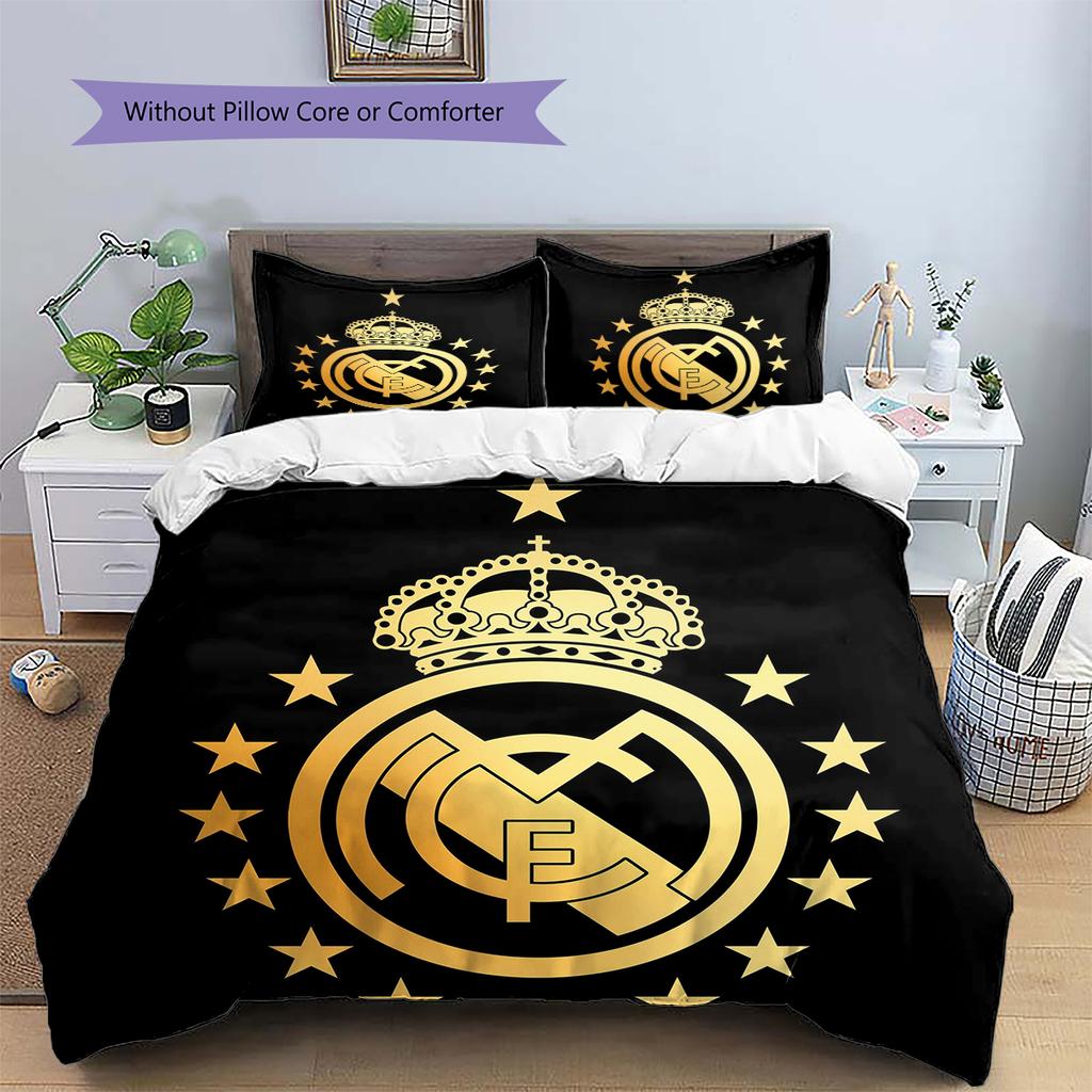 Madrid Pattern Bedding Home Decoration Birthday Gift (1 * duvet cover + 2 * pillowcase, without core)