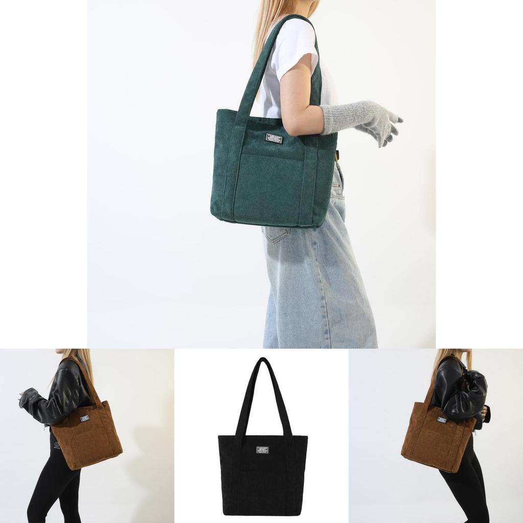 Wholesale Fashionable Oversized Corduroy Plaid Tote Bag For Women Street Style Winter New Trendy Armpit Shoulder Bag
