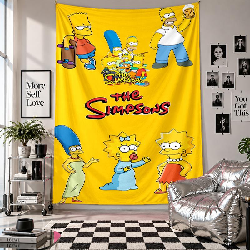 Wall TapestryThe Simpsons Art Hanging Cloth Decorative Background Cover for Room Decoration